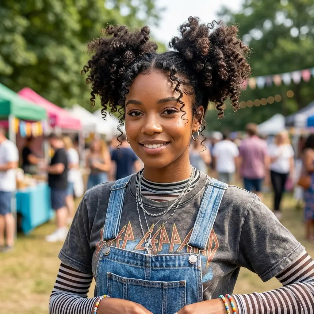 Curly Space Buns