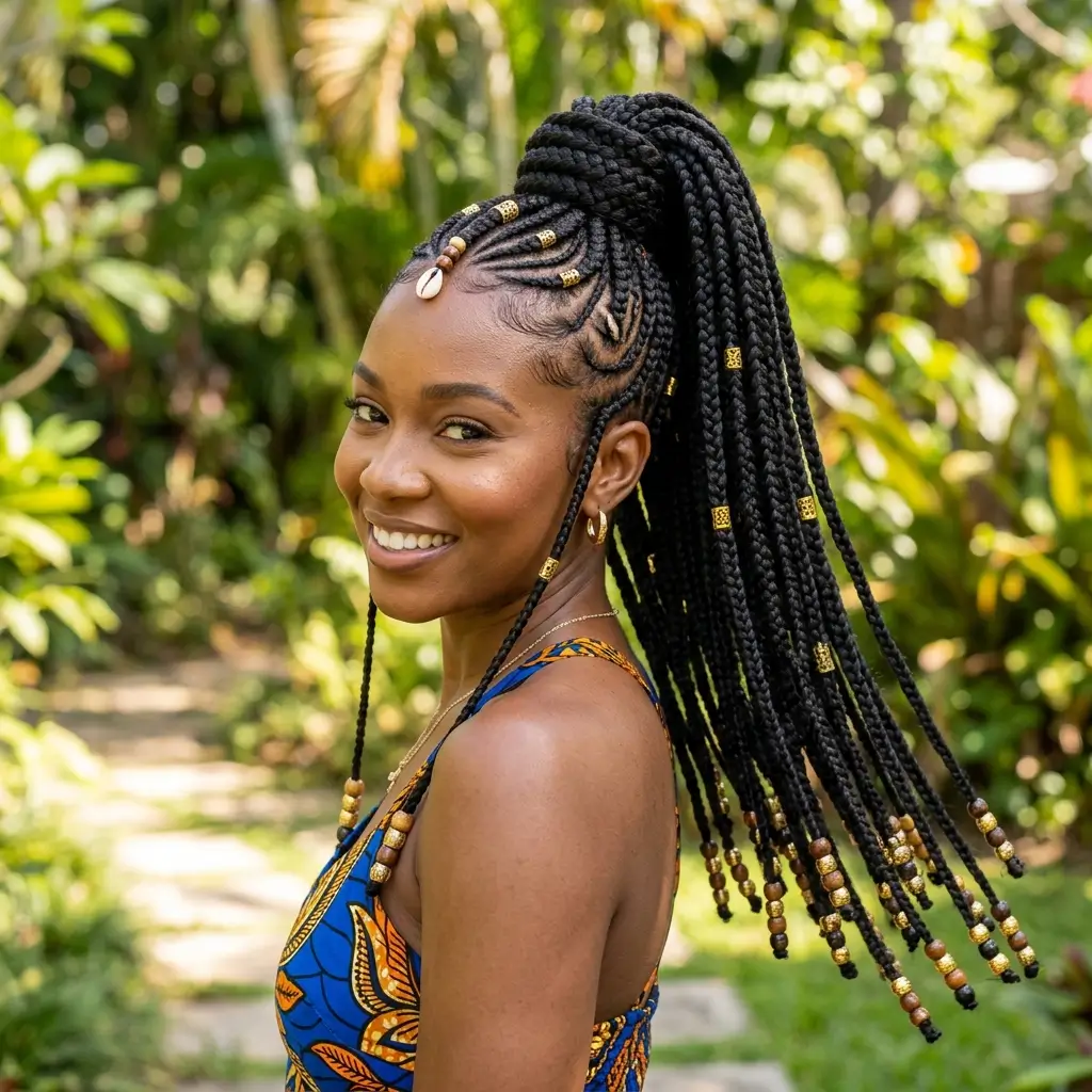 Fulani Braids Ponytail