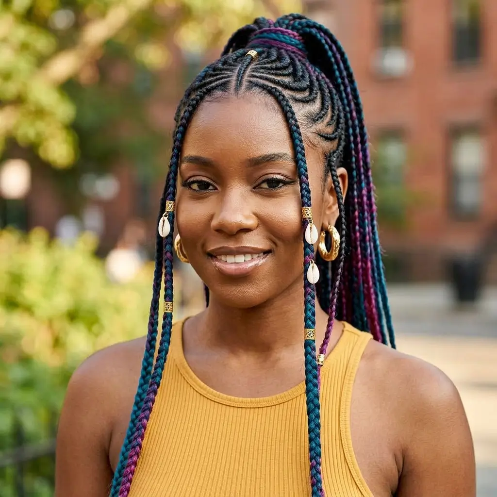 Fulani Braids with Color