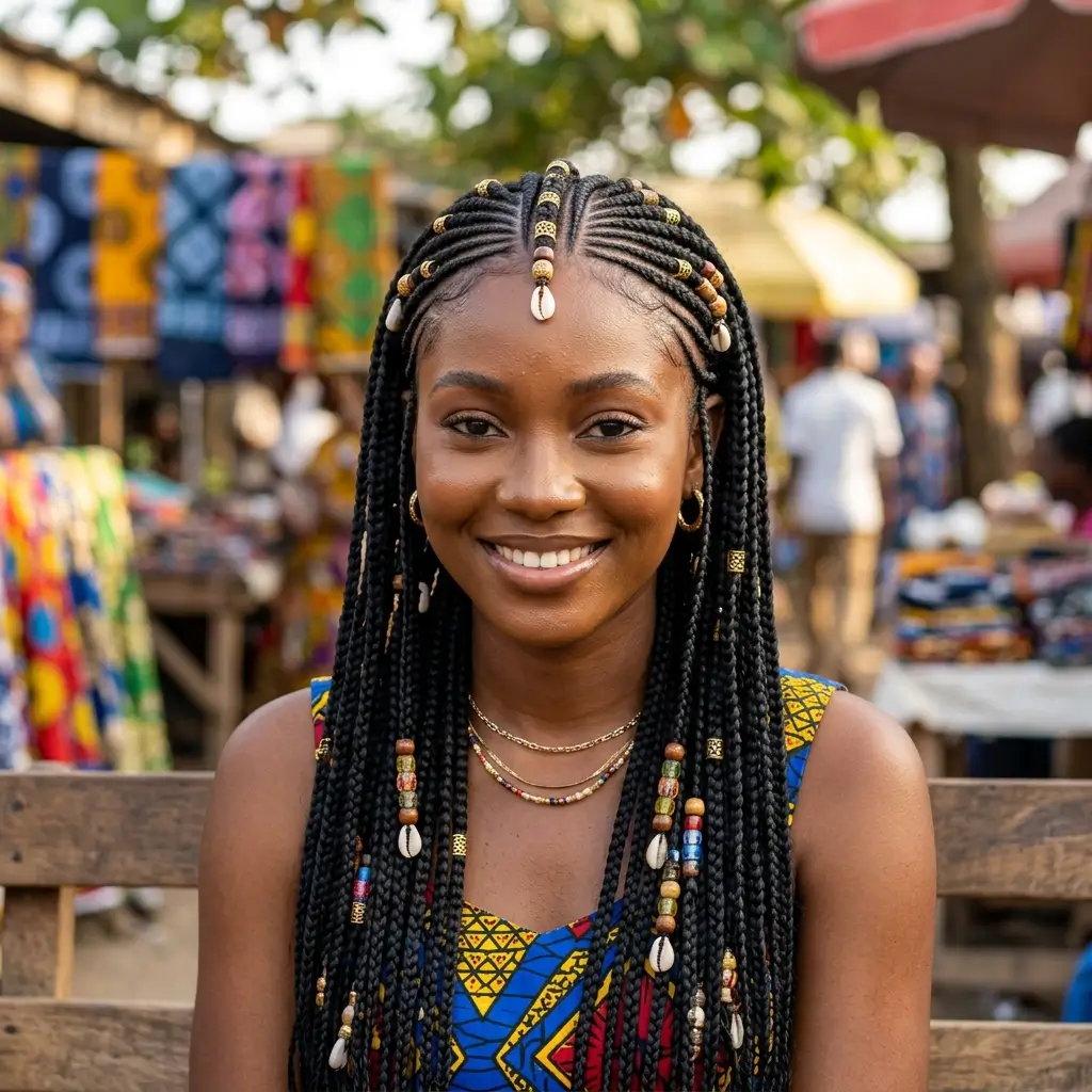 Fulani Braids with Cornrows