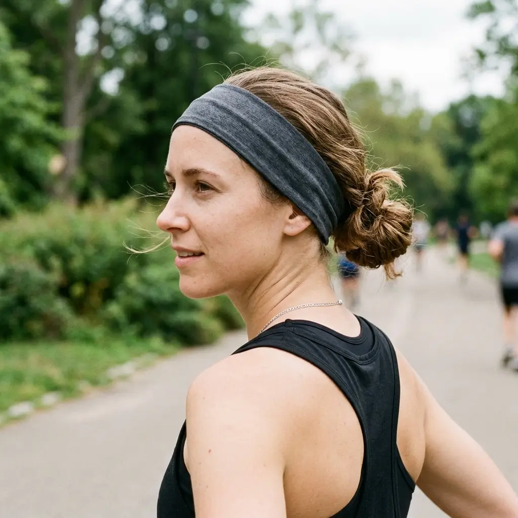 Low Bun With Sport Headband