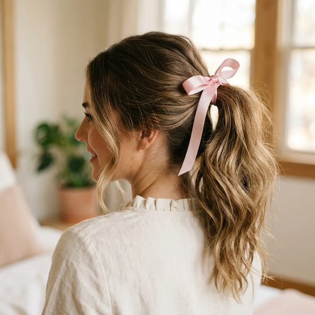 Ribbon Ponytail Style