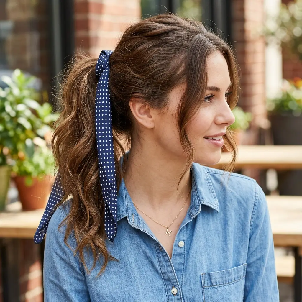 Ribbon Ponytail Style
