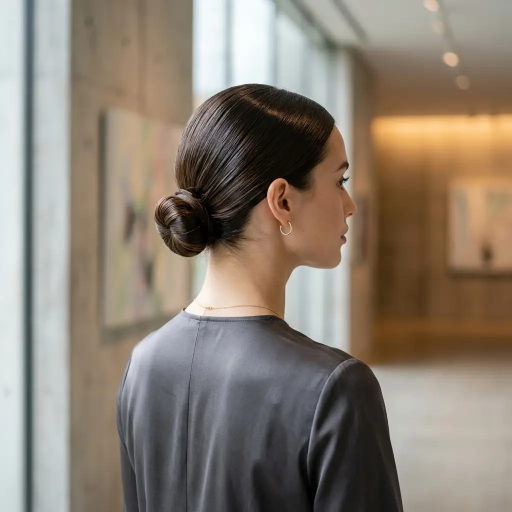 1. Sleek Low Bun (Minimal and Elegant)