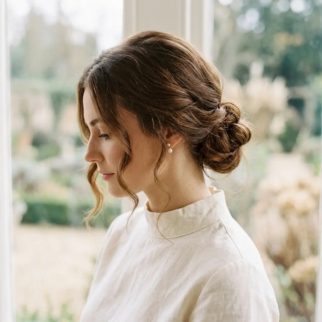 1. Soft Low Bun (Timeless Elegance)