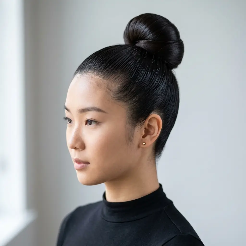 12. Sleek High Bun (Sharp and Clean)