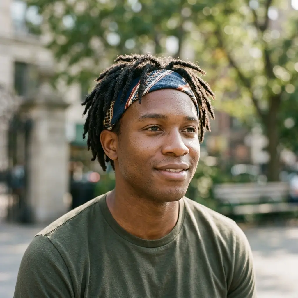 13. Short Dreads with Headband (Simple Style Upgrade)