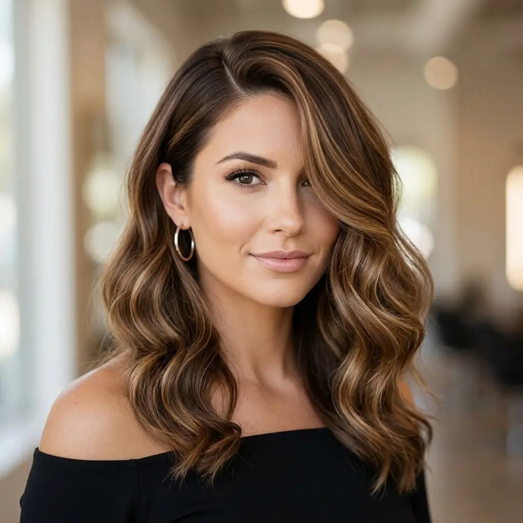 14. Deep Side Part with Waves (Face Framing Magic)