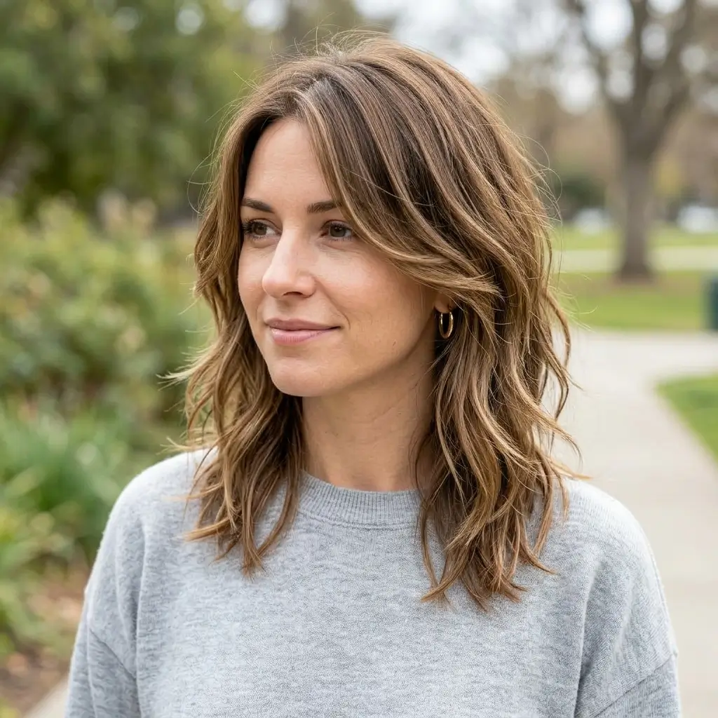 14. Shoulder Length Layers (Natural and Light)