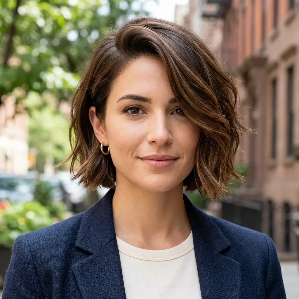 15. Deep Side Part Short Hair