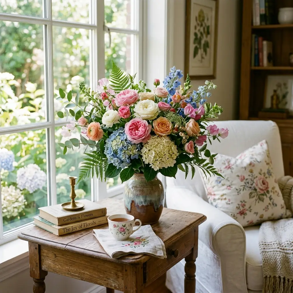 17. Floral Accent Style (Fresh and Beautiful)