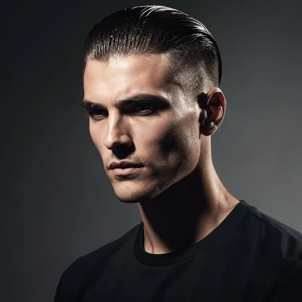 17. Slicked Back Short Hair