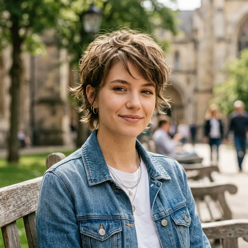 17. Tousled Short Hair Look