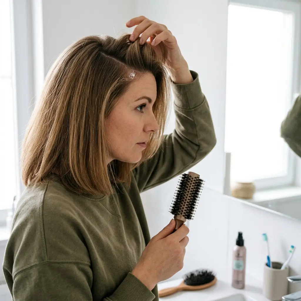 18. Side Part with Lift (Instant Volume Trick)