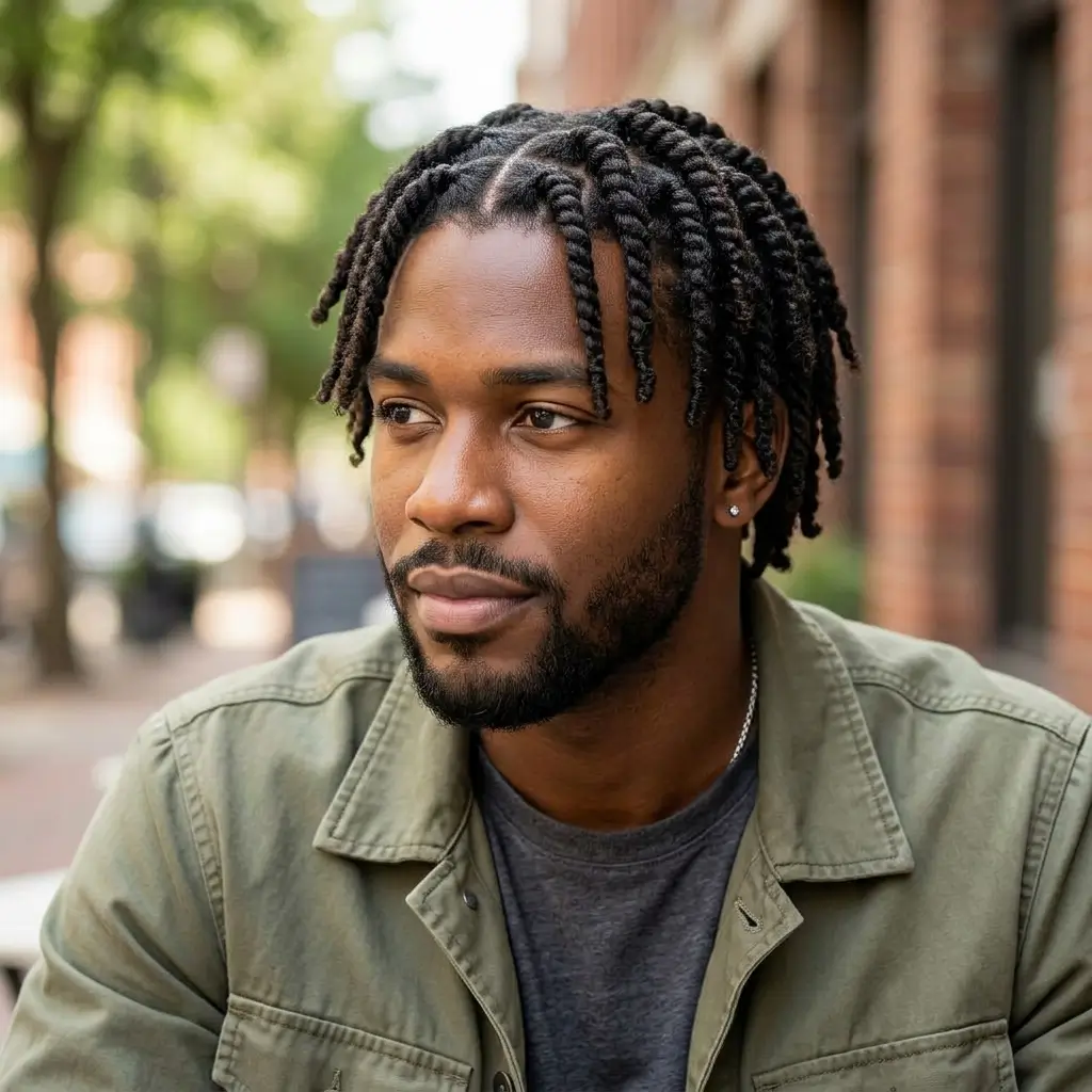 4. Twisted Short Dreads (Neat and Structured)