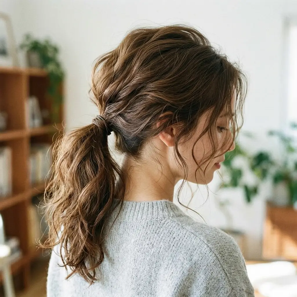6. Loose Ponytail with Volume (Soft Structure)