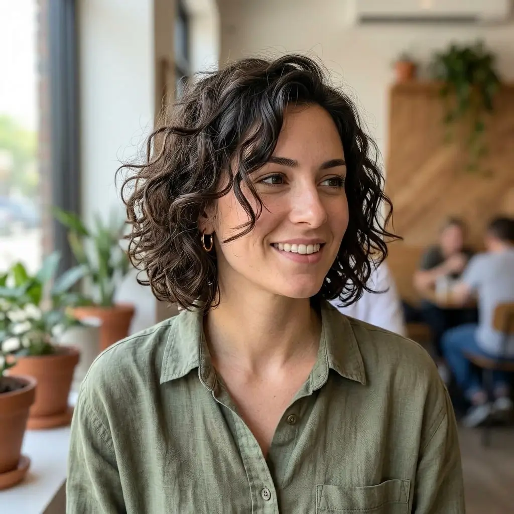 7. Loose Curly Bob (Natural and Effortless)