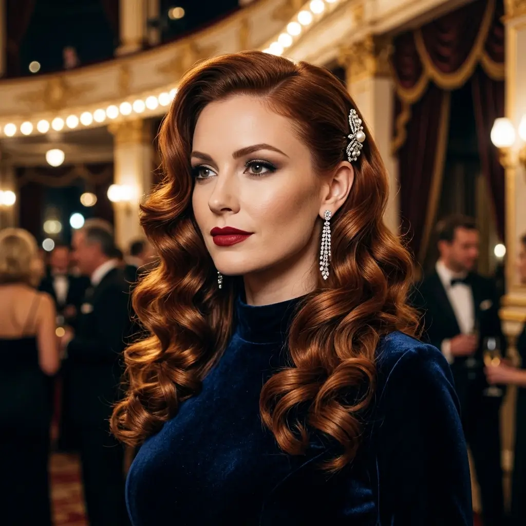7. Side Swept Curls (Elegant Drama)