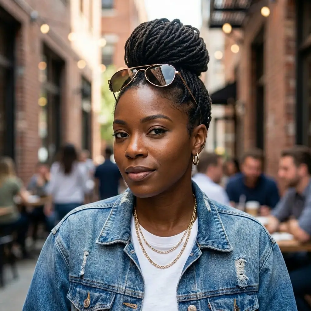 8. Short Dreads with Beads (Bold Accessories)