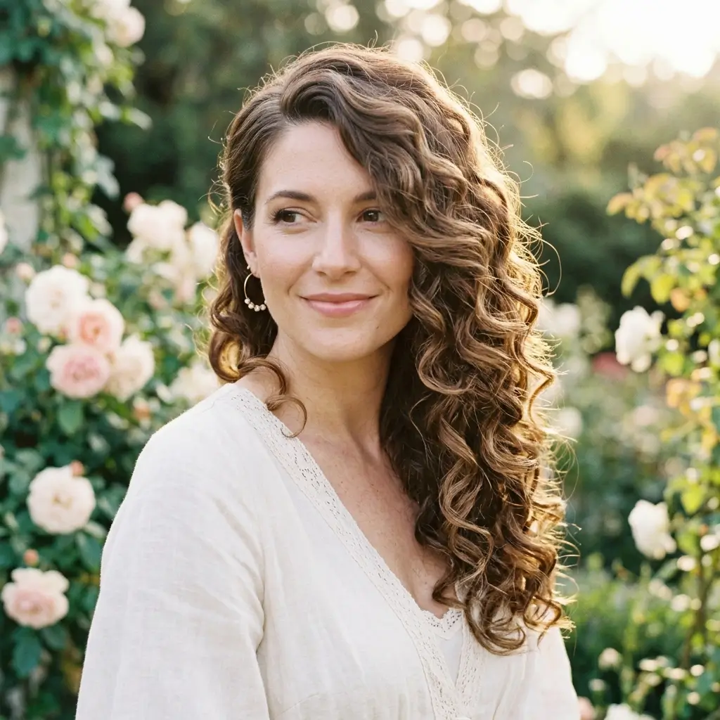 9. Side Swept Curly Style (Romantic Shape)