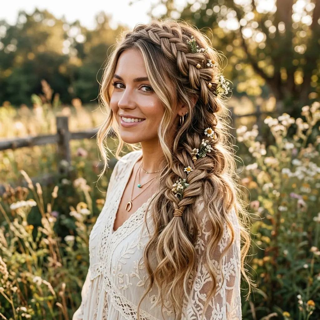 Boho Braid With Waves