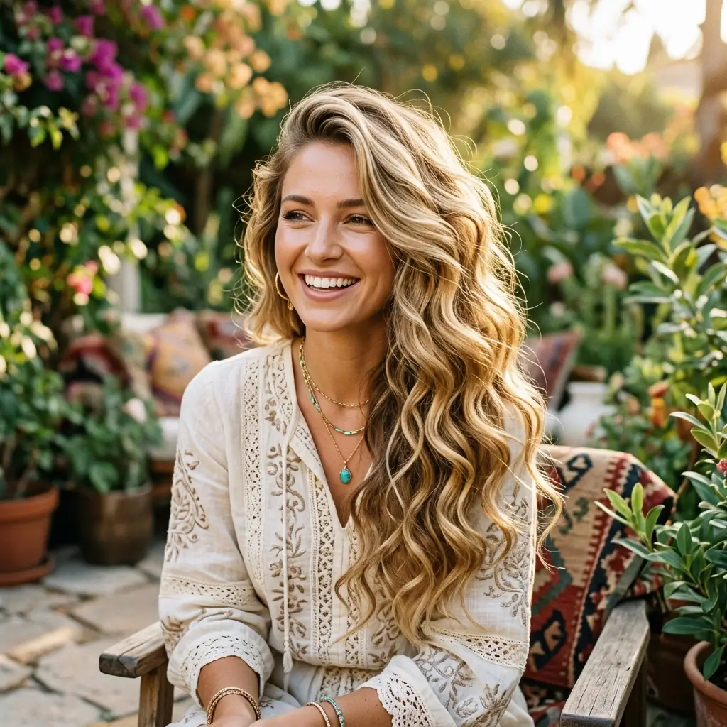 Boho Side Swept Waves