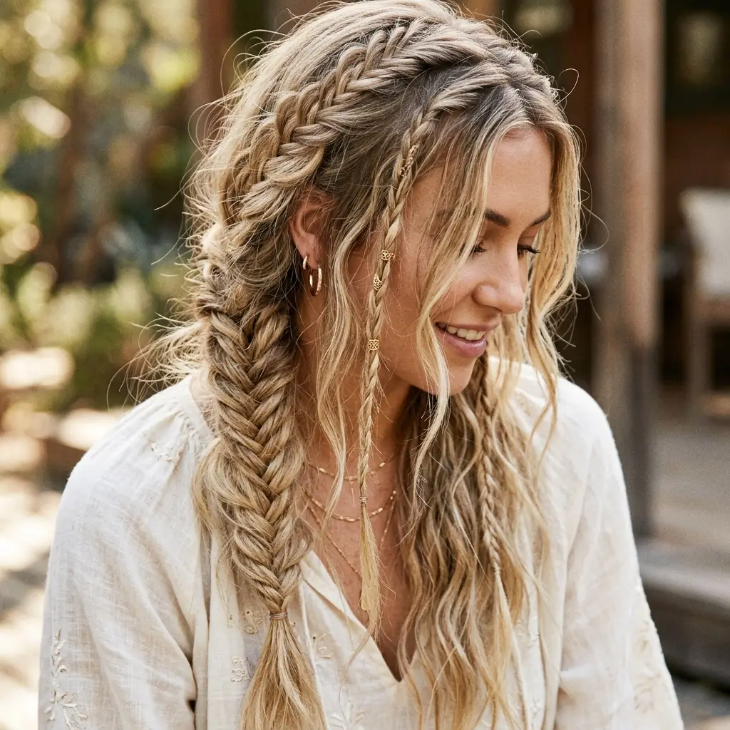 14. Boho Braided Style (Trendy and Relaxed)