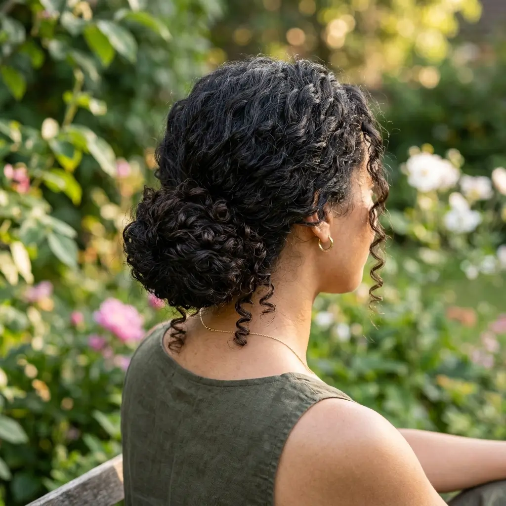 Curly Low Bun