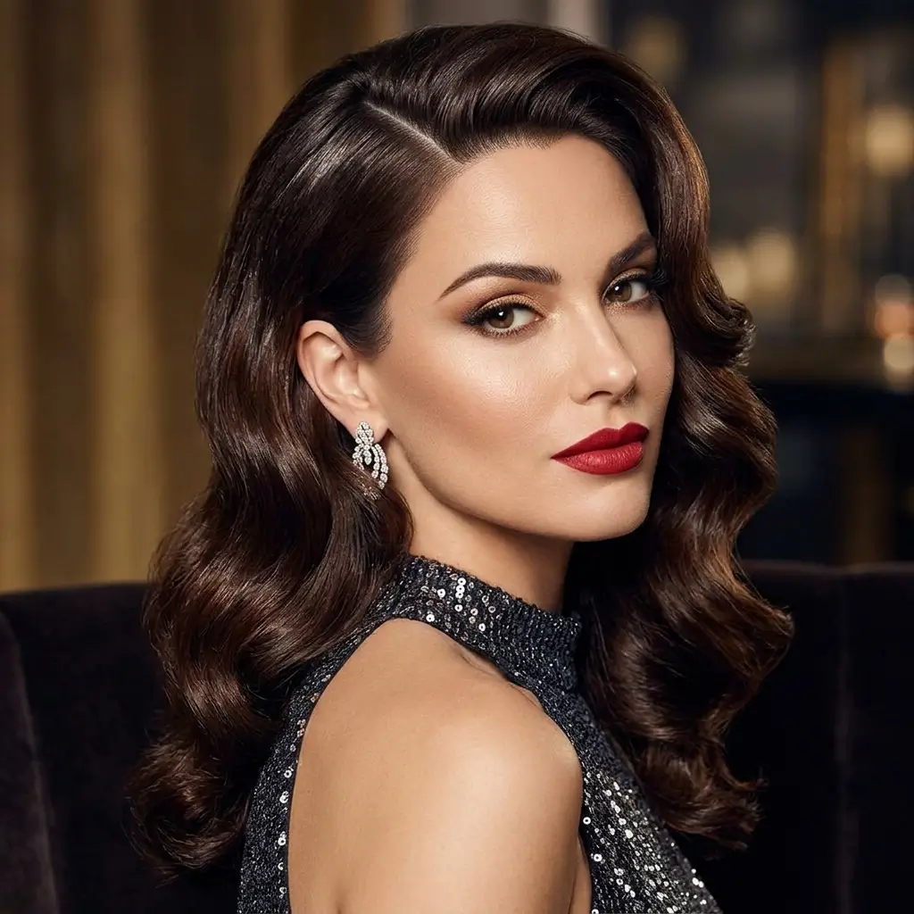 Deep Side Part Glam