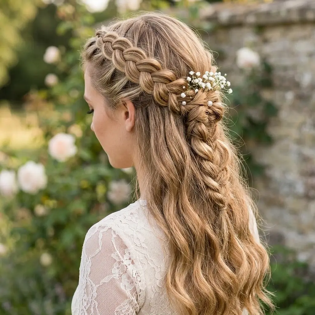 Dutch Braid Half Up
