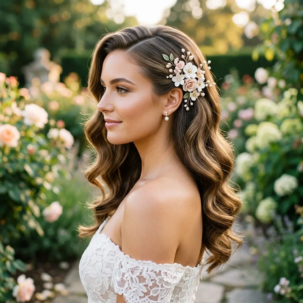 Floral Pinned Side Waves