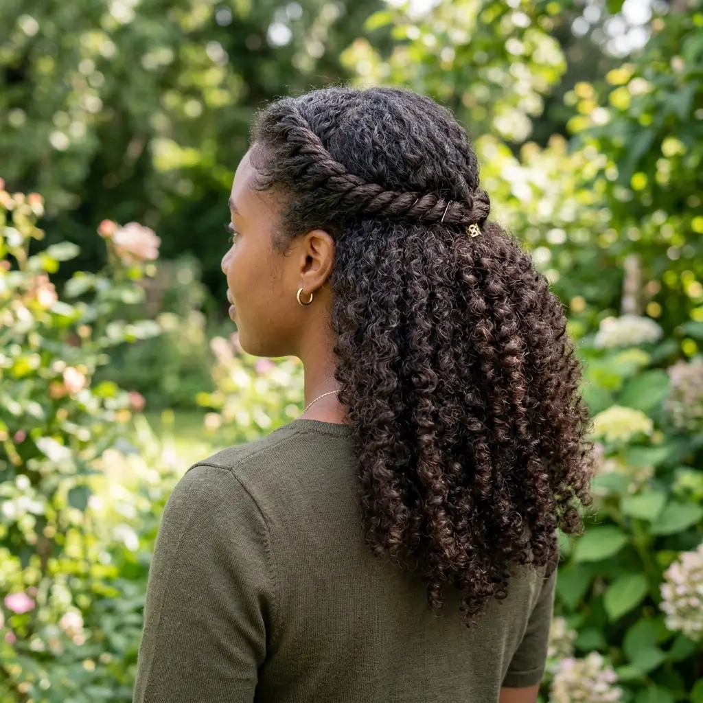 Half Up Curly Twist