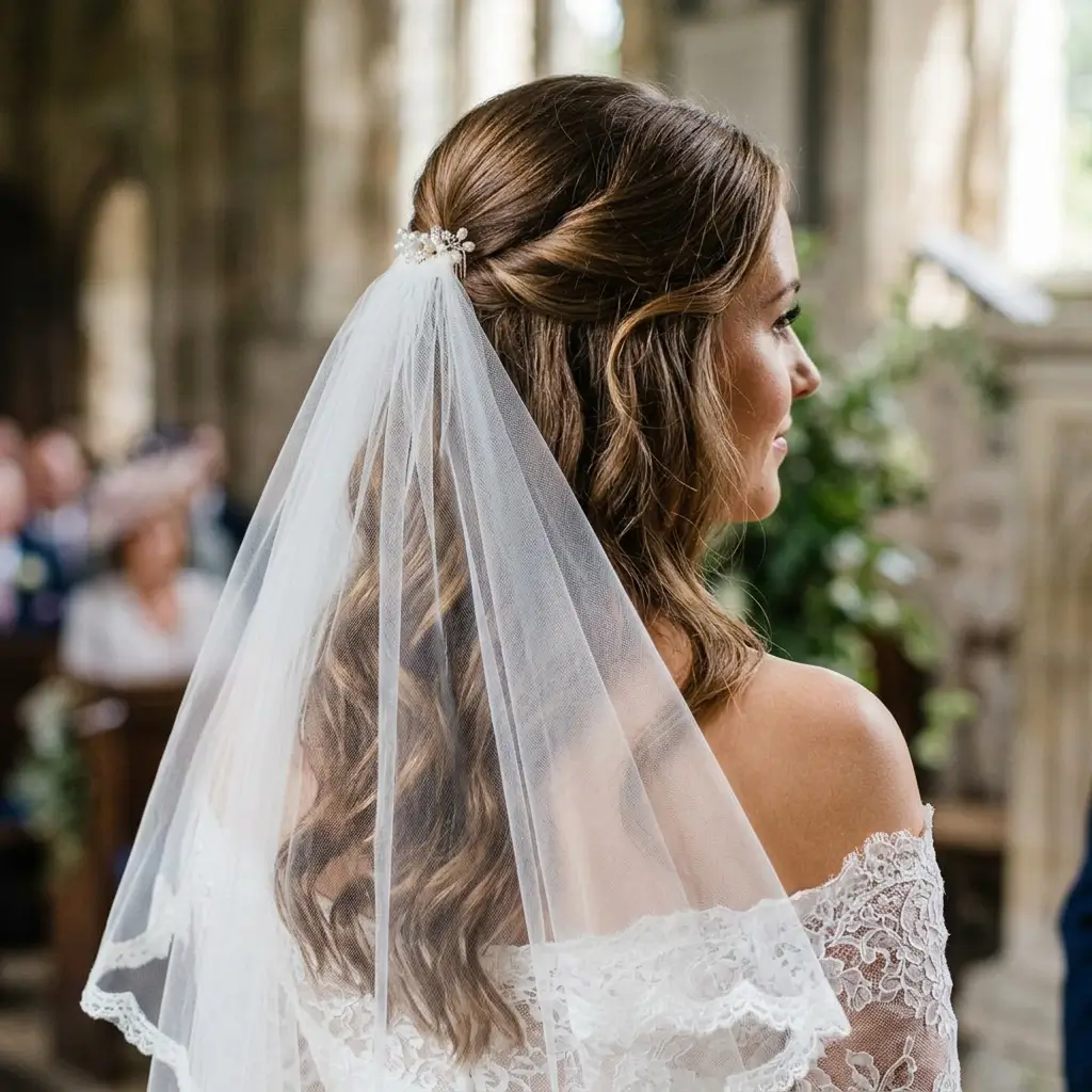 Half Up With Veil