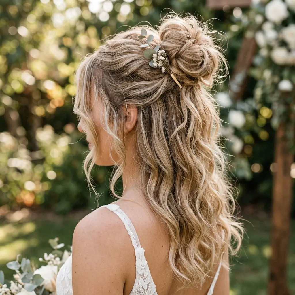 Messy Textured Half Bun