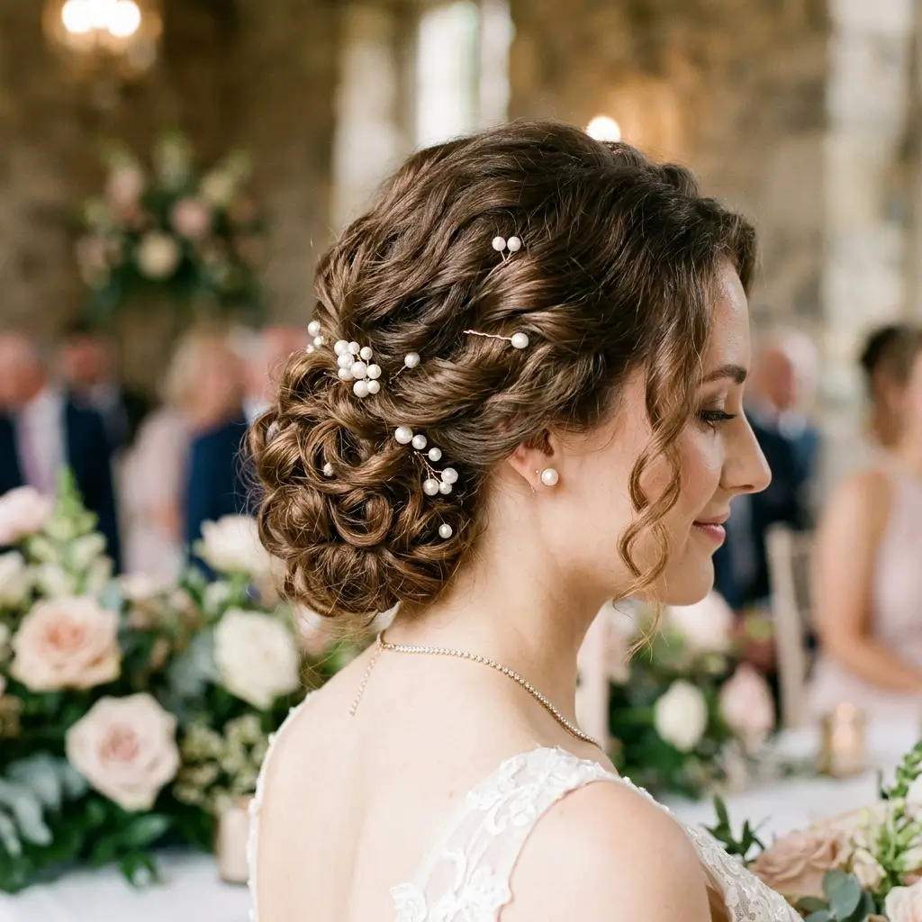 Pearl Pinned Curls