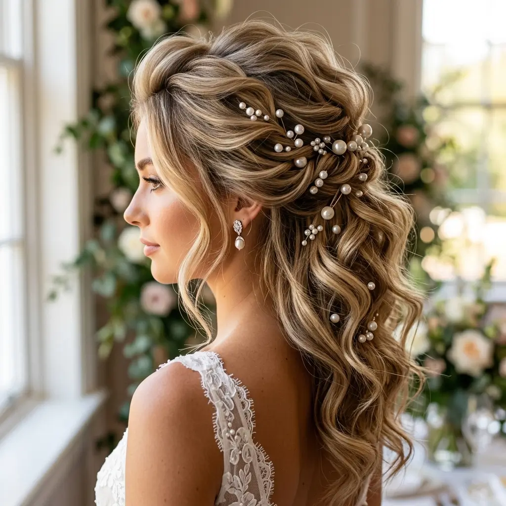 Pearl Pinned Voluminous Style