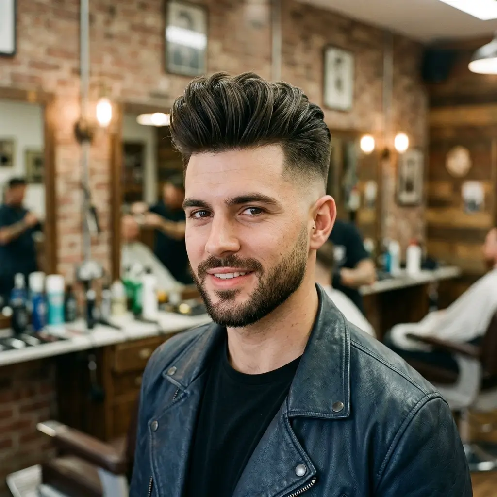 Pompadour Fade Bold and Confident