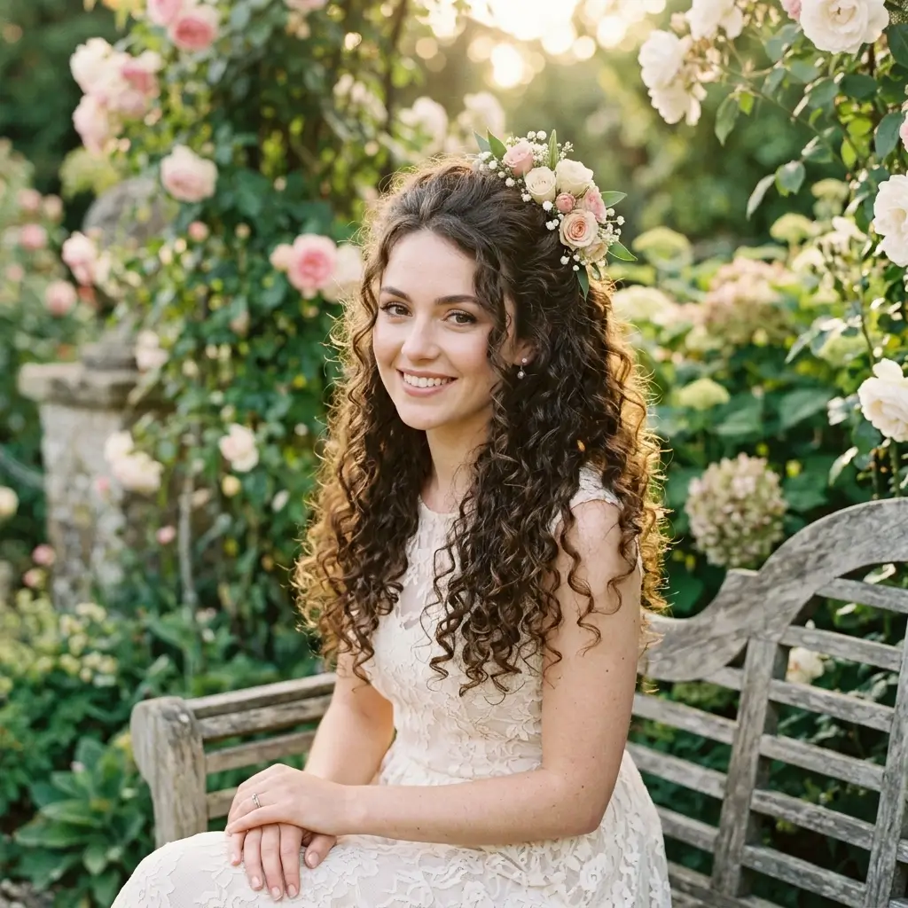 Romantic Curly Half Up
