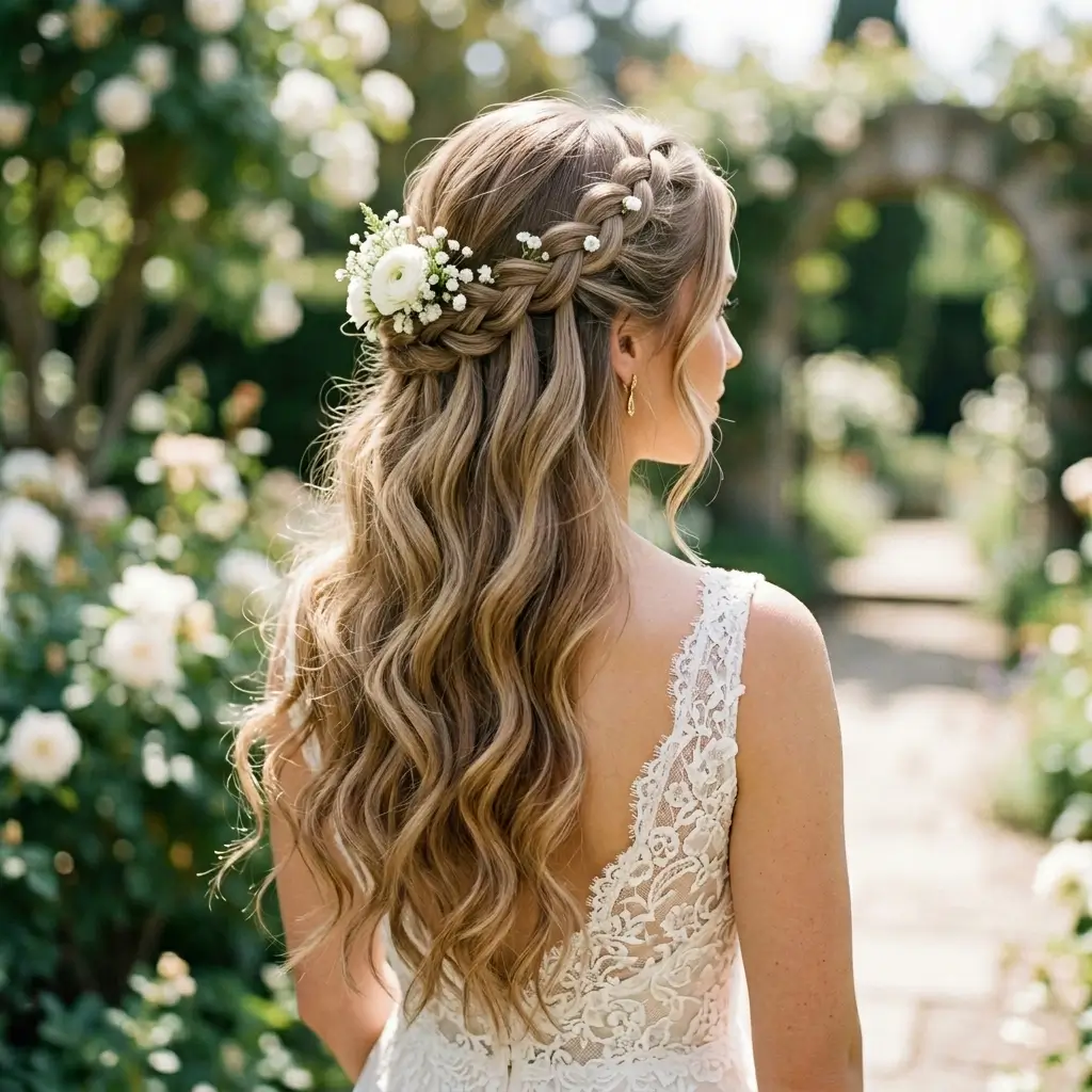 Waterfall Braid Half Up